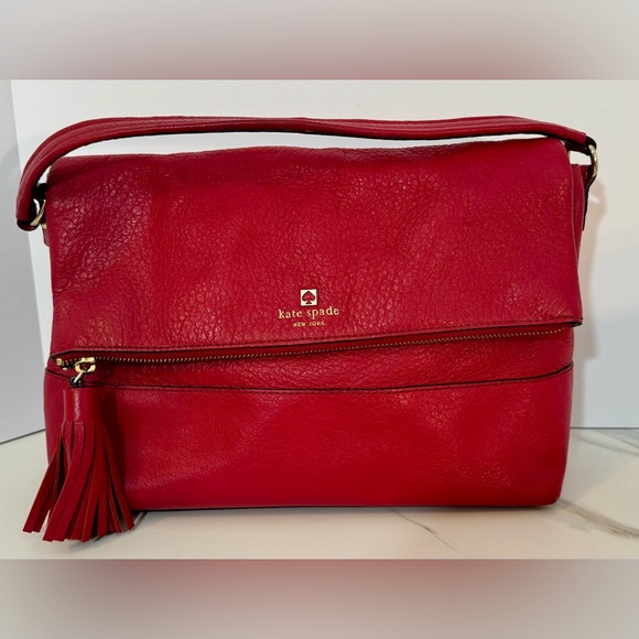 Kate Spade Red Leather Shoulder Bag - Picture 1 of 6
